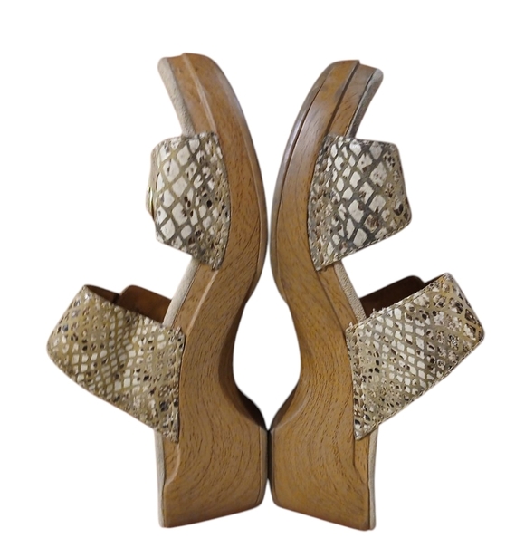 Dansko Snake Embossed Leather Sandals Double Strap Open Toe Mule Sz 8 - Picture 5 of 11